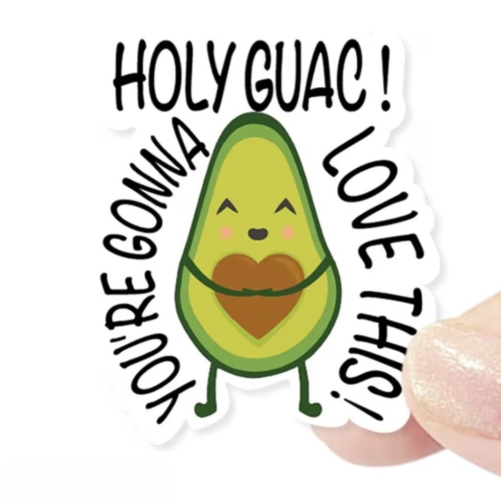 Holy Guac You’re Gonna Love This Stickers - 100 count - 1.6" x 1.2" - Picture 1 of 2